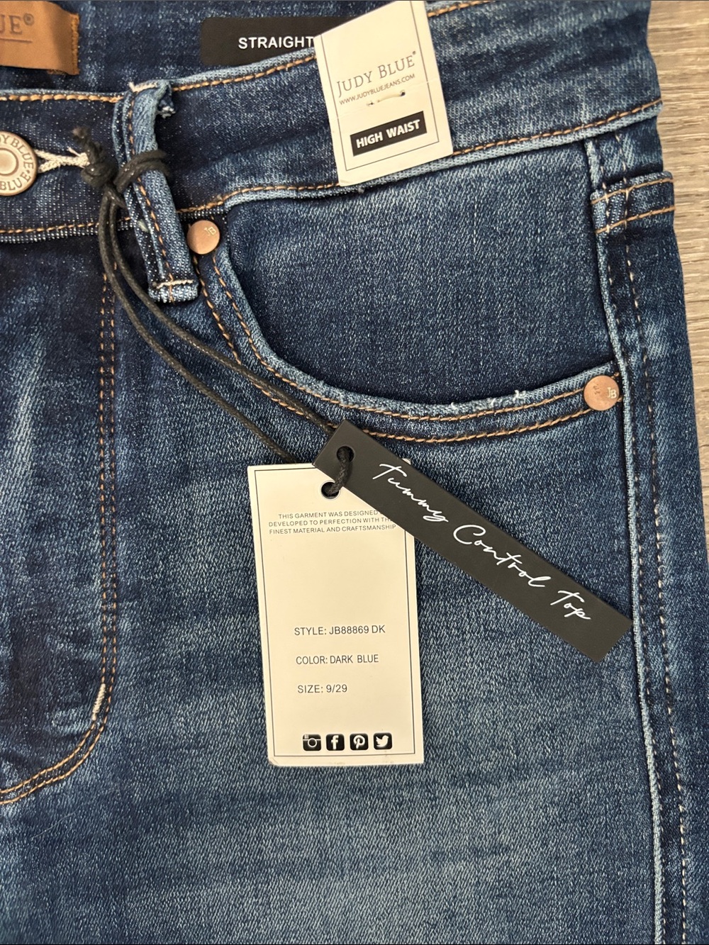 Judy Blue Alyssa Tummy Control Classic High Waist Straight Jean NWT Size 9/29 - Picture 4 of 11